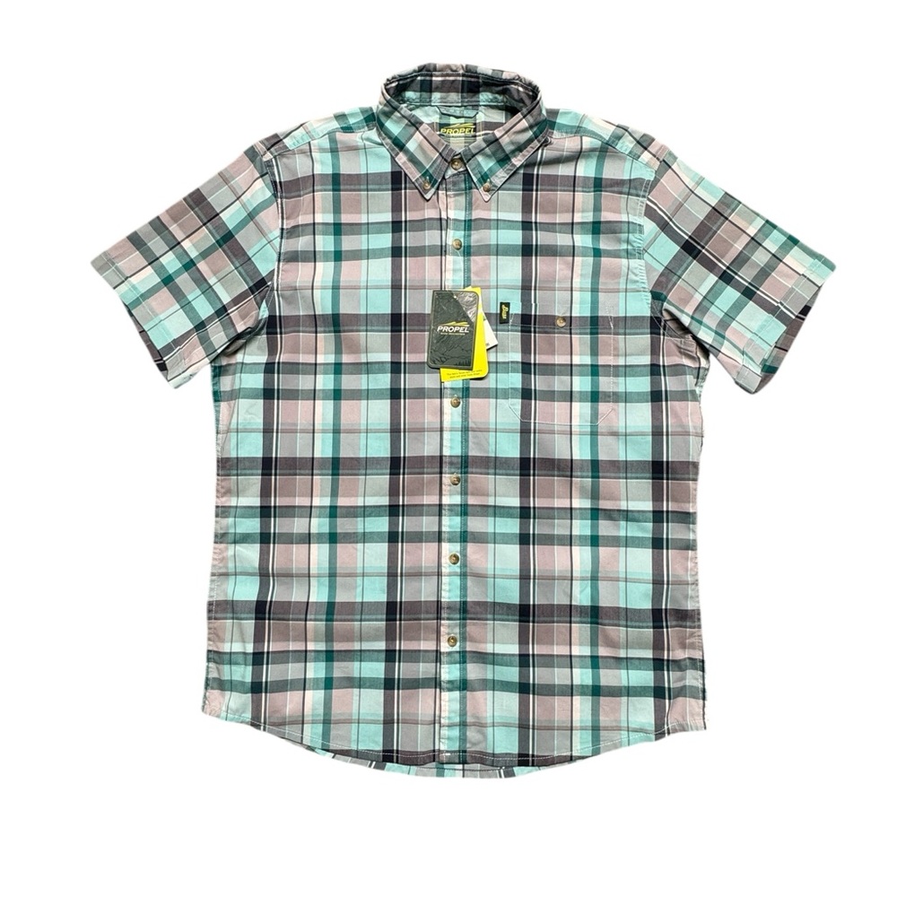 Propel Bass Engineered G.H. Bass Plaid Button Down Fishing Shirt‎ NWT Mens Large